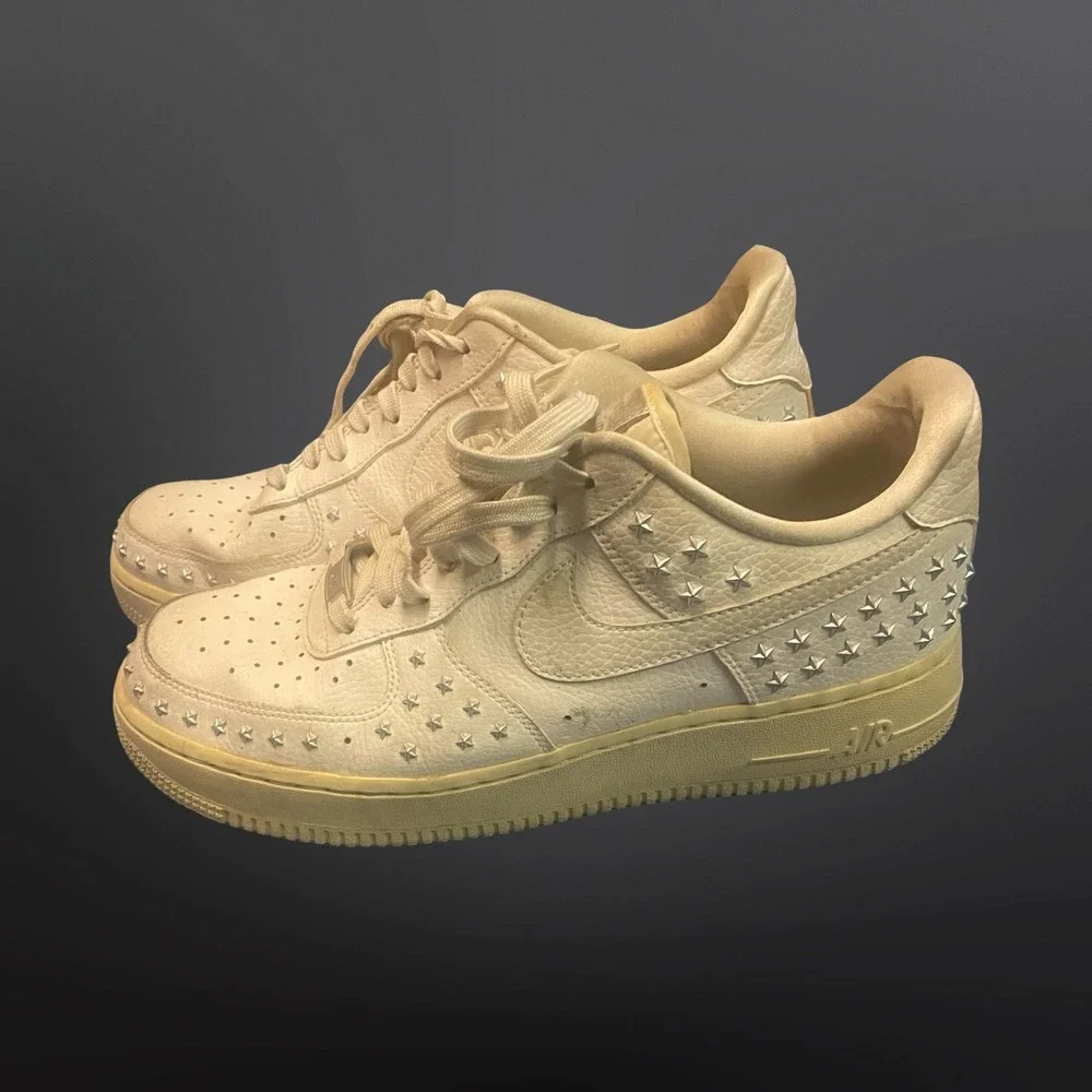 Nike Air Force 1 07 XX‎ Star Studded White Oil Grey Womens 10.5 AR0639-100